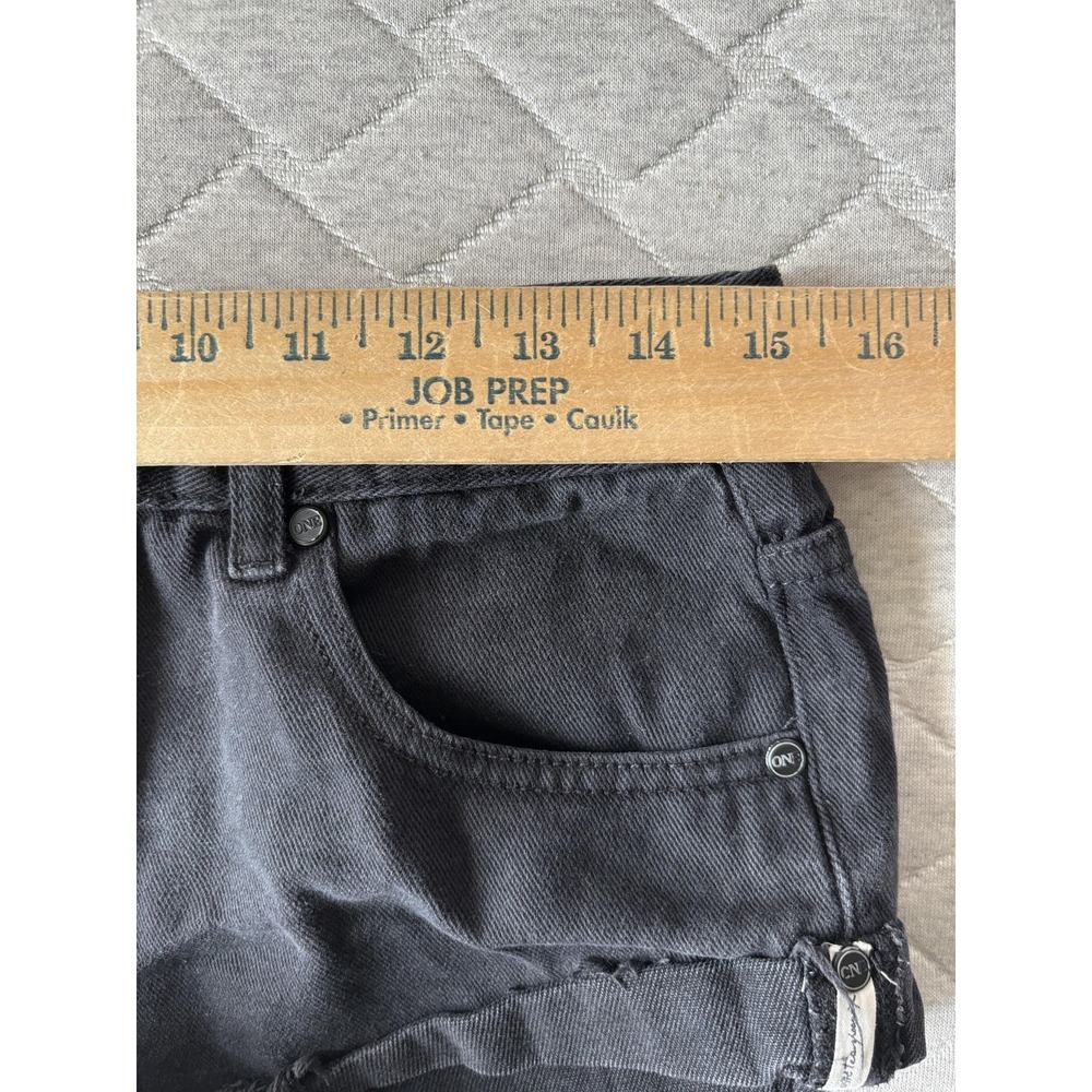 One X Oneteaspoon Shorts Womens 28 Black Denim Cutoff Frayed Hem Distressed - Picture 7 of 7